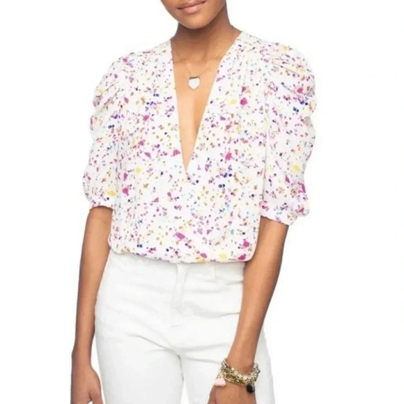 Buddy Love Tops - Buddy Love Vita Confetti Print Bodysuit - Large